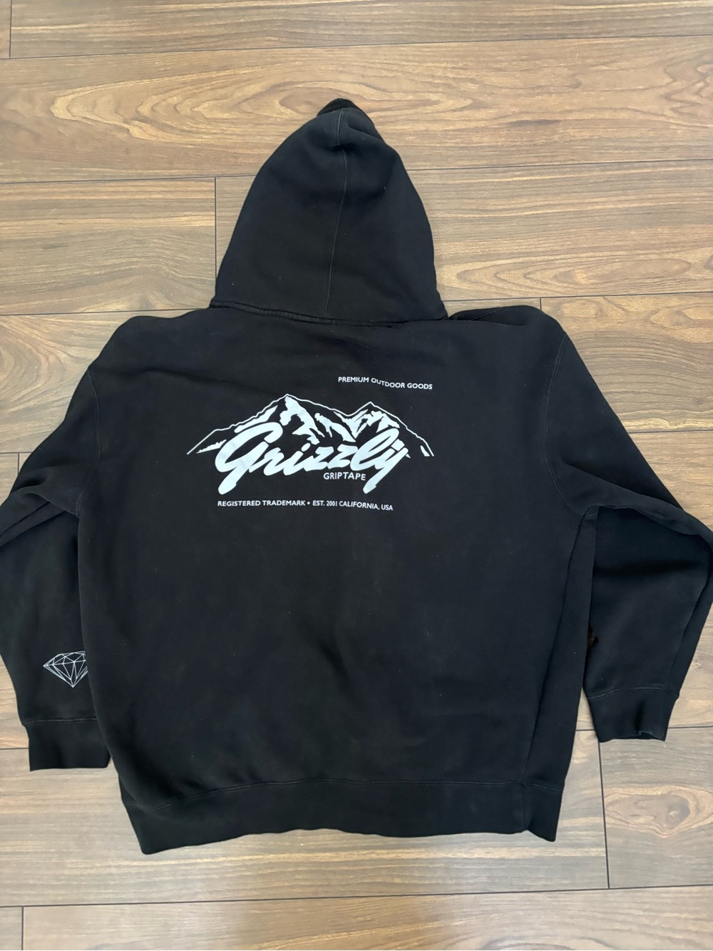Diamond Supply Co. Black Hoodie with White Mountain Graphic